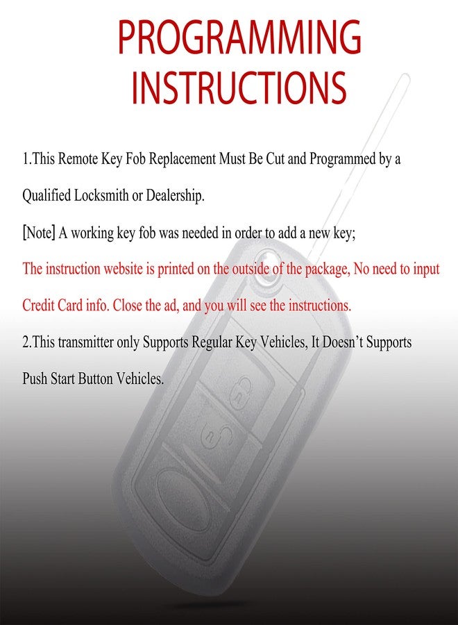 MechanMagic مفتاح تحكم عن بعد بديل من MechanMagic، متوافق مع سيارات لاند روفر رينج روفر موديلات 2006-2010، ورينج روفر سبورت، وLR3 موديلات 2005-2009. رقم تعريف لجنة الاتصالات الفيدرالية: NT8-15K6014CFFTXA. مفتاح قابل للطي للتحكم عن بعد للدخول بدون مفتاح. - Image 4